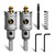 METOTY Metal Hole Saw 1-1/4''(32mm) 2Pcs Set Heavy Duty Tungsten Carbide Tipped Hole Cutters Set with a nitrided Step Drill and L-flench, for Steel Iron,Aluminum,Stainless stell,Plastic​