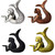 LFWATAXY 4PCS Retro Mermaid Pull Knobs, Mermaid Drawer Knobs Decorative Cabinet Closet Drawer Cupboard Furniture Knobs Handles Pulls Home Bathroom Beach Nautical Coastal Décor (Black)