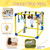 Bhyhok Puppy Play Gym with 8 Hanging Toys, Indoor Activity Gym for Small Dog with Enrichment Interactive Toy Adjustable PVC Frame Training Activity Center Puppies Entertainment, Teething (Yellow)
