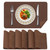 BLESWIN Faux Leather Placemats, Set of 6, 12×17 Inch -Double Side Texture Color Table Mats, Heat-Resistant, Waterproof and Oil-Resistant, Suitable for Dining Room, Kitchen, Party, Outdoor - Brown