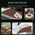 BLESWIN Faux Leather Placemats, Set of 6, 12×17 Inch -Double Side Texture Color Table Mats, Heat-Resistant, Waterproof and Oil-Resistant, Suitable for Dining Room, Kitchen, Party, Outdoor - Brown