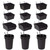 Pegboard Bins Cups with Hooks & Loops 12 Pack Peg Board Organizer (Black)