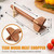 Teak Wood Meat Masher with 4 Blades, 11-Inch Ground Beef Chopper, Handheld Shredder Utensil for Kitchen Mashed Hamburger Potato Vegetable Puree