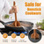 Teak Wood Meat Masher with 4 Blades, 11-Inch Ground Beef Chopper, Handheld Shredder Utensil for Kitchen Mashed Hamburger Potato Vegetable Puree