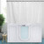 YISURE White Short Shower Curtain 40 inch Length for Walkin Tub with Hooks