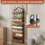 8-Tier Pantry Door Organizer, Over the Door Pantry Organizer with Wooden Adjustable Baskets, 2 IN 1 Spice Rack Wall Mount or Door Organizer, Door Spice Rack for Pantry（72.6×17.1×5.1in,Black)