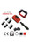 4MAS Self-Grooming CutBrush (Black and Red) Mod 3 with 5 Comb Attachments and Charging Cable