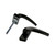 Amig - Rosette Handle for Doors | Model Delta | 121 x 72 mm | 8 mm Square | Elegant and Simple Design | Ergonomic Grip Handle | Black Aluminium