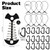 8 Set Strong Outdoor Furniture Deck Anchor, Stainless Steel Deck or Dock Anchor for Gap Between Boards Marine Grade Fishbone Deck Anchor Pegs with Carabiner Cable for Relocate Chair Table Chaise