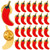 Hoteam 48 Pcs Chili Pepper Pins Bulk Set Red Chili Enamel Pins Brooches Party Supplies Hot Spicy Pepper Festival Accessories for Clothes Hats Jackets Backpacks DIY Suitable for Men Women Adults Gift
