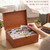 SiliFine Decorative Wooden keepsake Storage Box, 4x6 Photo Organizer with 8 Inner Boxes Dividers Labels 1700 Portable Photos Containers Storage with Lid for Store Picture Certificate Jewelry(Brown)