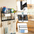 Broom Holder Wall Mount with Paper Towel Holder& Removable Anti-fall Basket