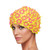 Medifier Swim Cap Floral Petal Retro Style Bathing Caps for Women Yellow