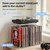 Bikoney Stackable Cube Acrylic Vinyl Record Storage, Tabletop Record Player Stand with Divided Vinyl Shelf, Vinyl Holder & Album Storage Box Crate Bin, Clear