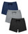 Sexy Basics Women's 3 Pack Cotton Sleep Pajama Shorts with Pockets & Drawstring (3 Pack- Black/Heather Grey/Navy, Large)