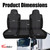 runfider Seat Covers for Isuzu NPR 40/60 Split Bench Custom 2006 2007 2008 2009 2010-2025 Knitted Fabric with Soft Foam Padding Breathable Faux Leather Black