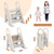Onasti Foldable Step Stool for Bathroom Sink, Adjustable 3 Step Stool for Kids Toilet Potty Training Stool with Handles, Child Kitchen Counter Stool Helper, Plastic Ladder for Toddlers Grey
