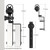 AONAYIOA 6FT Bypass Sliding Barn Door Hardware Kit, Combination Track Mode Sliding Door Hardware, Double Wooden Doors Use Single Track Bypass Barn Door Hardware Fit for Door Opening 70" (6 Feet)
