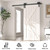 AONAYIOA 6FT Bypass Sliding Barn Door Hardware Kit, Combination Track Mode Sliding Door Hardware, Double Wooden Doors Use Single Track Bypass Barn Door Hardware Fit for Door Opening 70" (6 Feet)