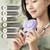 Portable Neck Fan, Mini Small Personal Handheld Fan USB Rechargeable 3 Speed for Girls Boys Woman Eyelash Travel Home Office Outdoor (purple)
