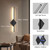 SUNHLEXY Battery Operated Wall Sconces Set of Two Wireless Rechargeable Light with Remote - Black Wall Lamp Dimmable Modern Sconces Home Decor for Bedroom Living Room Hallway Timing 23.6 Inch