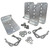 4 Pack 8" Galvanized L-Type Bunk Bracket Kit for Boat Trailer, fits 3x3 Cross Members, Heavy Duty (4 Pack)