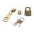 Chinflly Retro Heavy Duty Padlock, Brass Gold Door Lock with Hasp and Keys