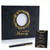ArtSocket Funeral Guest Book for Memorial Black Leather with Gold Foil
