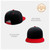 CHOK.LIDS Flat Bill Visor Classic Snapback Hat Blank Adjustable Brim High Top End Trendy Color Style Two Tone Baseball Cap (Black/Red)