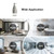 AUMIO Dish Soap Dispenser with Stickers, Stainless Steel Body & Glass View