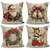 JOJOGOGO Vintage Christmas Decor Throw Pillow Covers 18x18 Set of 4, Rustic Santa Claus Reindeer Decorative Pillows for Home Couch Bed, Farmhouse Western Christmas Pillow Covers, Retro Neutral Decor
