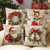 JOJOGOGO Vintage Christmas Decor Throw Pillow Covers 18x18 Set of 4, Rustic Santa Claus Reindeer Decorative Pillows for Home Couch Bed, Farmhouse Western Christmas Pillow Covers, Retro Neutral Decor