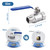 SNUTUYA Garden Hose Shut Off Valve Full Flow, Heavy Duty 3/4"GHT Garden Hose Ball Valve ，Lead-free 304 Stainless Steel No Restricted-Flow Water hose shut off valve，Long Handle