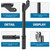 Threlaco 4 Pcs Generator Handle Kit, 15.8 Inch Folding Handles with Assembly Hardware, Outdoor Generator Wheel Accessories, Universal Fit