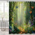 Emwnodti Fantasy Forest Shower Curtain，Green Nature Tree Butterflies Flower Garden Landscape Scene Bathroom Decoration，Polyester Fabric Waterproof Bath Curtain 72x72 Inch with 12 Hooks