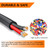 CARLITS 22 Gauge 3 Conductor Electrical Wire, 100FT Black Stranded Low Voltage 22/3 Cable PVC Case, Flexible Extension Power Cord for LED Lamp