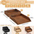 Beeveer 3 Pcs Wooden Letter Tray Stackable 3 Layer Paper Tray, Brown