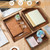Beeveer 3 Pcs Wooden Letter Tray Stackable 3 Layer Paper Tray, Brown