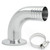 Lophtnix Stainless Steel 304 Sanitary Hose Barb Pipe Fitting 1.5" Tri Clamp (50.5mm OD Ferrule) 90 Degree Elbow 1-1/2" Barbed & 1pc SS304 Hose Clamp