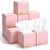 Fourluoo 12 Pack Facial Tissues Cube Boxes Face Box 600 Sheets 3 ply Soft Paper Square Tissues Bulk for Car Pocket Toilet Household Bedroom Family(Pink)