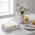 Singhoow Carrara Marble Bathroom Accessories White Tissue Holder 9.5x5.5x2inch Box Rectangular Guest Napkin Paper Towel Holder for Home Decor Countertop Kitchen Hand Towel Organizer Tray
