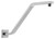 Square Shower Head Extension Arm with Flange, 16.5 Inch Z/S Shaped High Rise Shower Pipe Extender Wall-Mounted for Fixed Bathroom, Shower Head Goose Neck Arm - Extra Long Thread (Brushed Nickle)