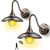 SIEDiNLAR Solar Barn Light Outdoor Aluminum 3 Modes Remote, 2 Pack Bronze