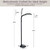 Lavish Home Adjustable LED Floor Lamp with Bendable Neck - Full Spectrum Natural Sunlight LED Lamp for Bedroom and Living Room - Reading, Craft, and Esthetician Light (Black)