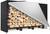 SunyesYoon Firewood Rack Outdoor 4ft with Waterproof Cover - Heavy Duty Log Racks Indoor Holder, Upgraded Adjustable Fire Wood Racks, Storage Organizer Stand Tool for Fireplace, Black