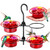 iBorn Small Hummingbird Feeder Hummingbird Feeders for Outdoors Hanging 4PCS 3OZ Mini Humming Bird Feeder with 3 Bee Guard Feeding Ports Silicone Flower Red