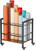 Tigerden Blueprint Storage Rack Cart, 15 Slots Metal Rolling File Holder with Wheels & Adjustable Pads, Mobile Gift Wrapping Paper Organizer for Maps/Posters/Architectural Construction Plans, Black