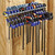 Quick-Release Bar Clamp Rack – Tool Storage Rack Holds 15 Bar Clamps - Sturdy Galvanized Steel Bar Clamp Rack - 24-3/8" Long Clamp Rack Woodworking Drilled 16" on Center for Mounting to Wall Studs