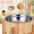 KEVIDEAWL Elevated Dog Bowls for Large Dogs Feeder Two Bowls with a Stainless Steel and Bamboo Dishes，Raised Dog Bowl Stand with Non-Slip Feet，Ideal for Medium and Large Breeds， (13.5-inch High)