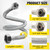 3.28ft 304 Stainless Steel Braided Water Hose, 1/2'' NPT to 3/4'' GHT